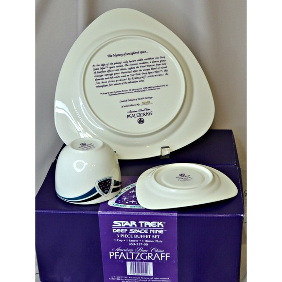 2 boxes Star Trek Deep Space Nine Bajor Pfaltzgraff bone china buffet dish sets